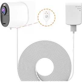 JESSY Charging Cable for Arlo Ultra/Ultra 2/Pro 3/Pro 4, Weatherproof Outdoor Magnetic Power Cable with Quick Charge Adapter, 30 Feet White (NOT Compatible with Arlo Essential Spotlight)