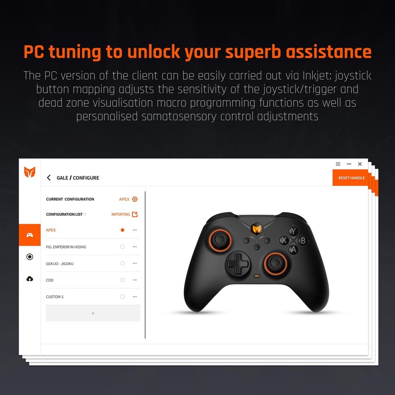 BIGBIG WON Wireless Gaming Controllers, Gale PC Controllers Motion Aiming,
