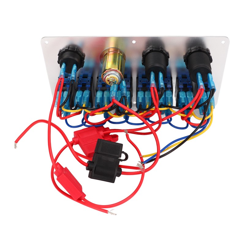 Rocker Switch Panel 8 Gang 12‑24V 5 Pin Blue Light