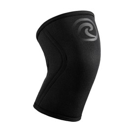 Rehband Knee Support for Strength Sports & Fitness - Knee Support 7 mm Neoprene, Flexible and Non-Slip, Knee Sleeve for Men and Women, Colour: Carbon/Black, Size: XS