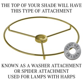 FenchelShades.com Lampshade 9" Top Diameter x 18" Bottom Diameter x 13" Slant Height with Washer (Spider) Attachment for Lamps with a Harp (Linen Ivory)