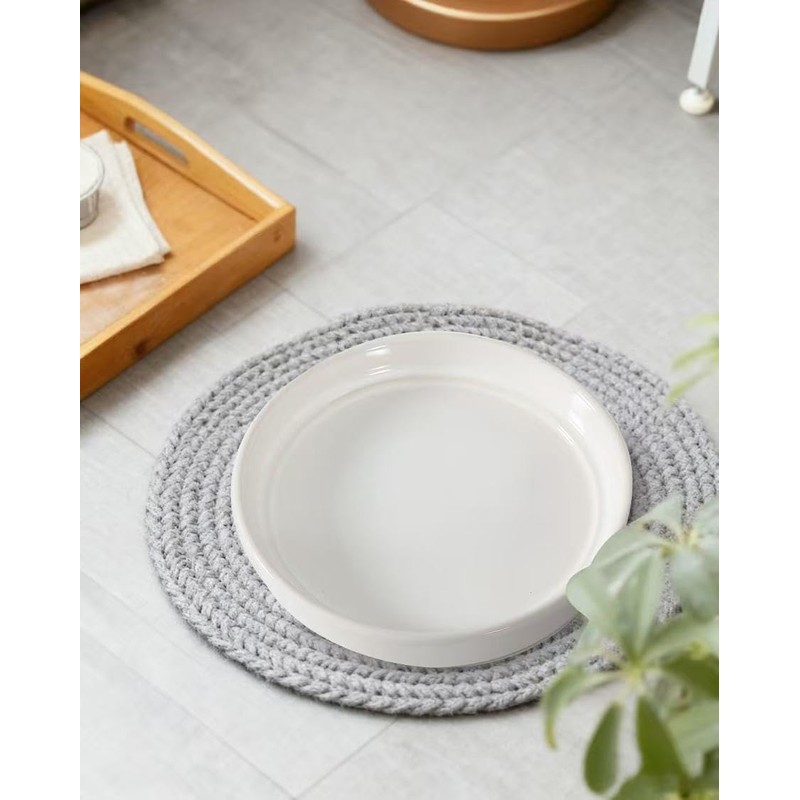 Docrin 2 Pack of 5.2 Inch White Ceramic Plant Saucer,Indoor