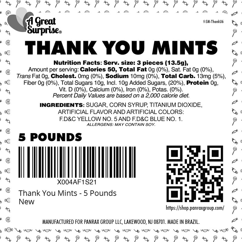 Thank You Hard Candy Mints - 5 Pounds - Individually
