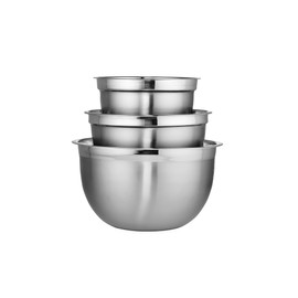 Chicago Metallic Stainless Steel Bowls, Versatile Nesting Mixing Bowls for Every Kitchen Task, Set of 3