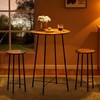 VECELO Bar Table and Chairs Set, Round Bistro Dinette with