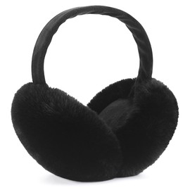 miaomiao Earmuffs, Winter Ear Warmers, Foldable Adjustable Plush Earmuffs, Warm Earmuffs for Men and Women, black