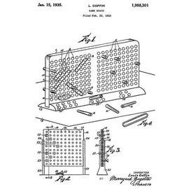 1935 - Battleship Game Board - L. Coffin - Patent Art Poster