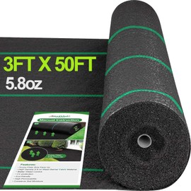 AMAGABELI GARDEN & HOME 5.8oz 3ft x 50ft Weed Barrier Landscape Fabric Heavy Duty Ground Cover Weed Cloth Geotextile Fabric Durable Driveway Cover Garden Lawn Fabric Outdoor Weed Mat