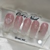 Syrup Glitter Heart Spring Handmade Nail Tips - Mini Short