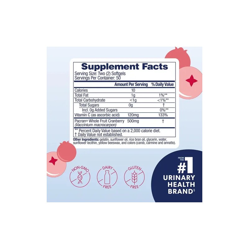 Suplemento Cápsulas Fibra Vitaminas Azo Sabor Arándano Rojo 130 100