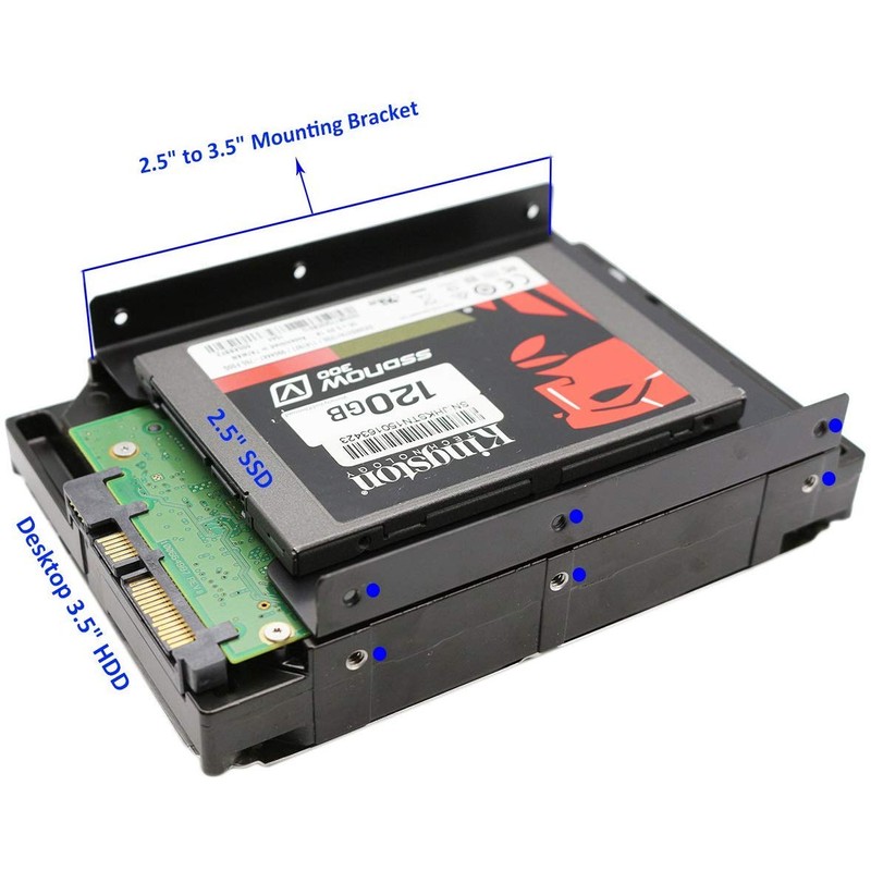 Nicekey 2 Pack HDD/SSD Mounting Bracket,2.5 to 3.5 Adapter,Hard Disk