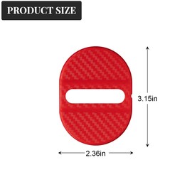 Mandark Car Door Lock Latches Cover, 4PCS Carbon Fiber Vehicle Door Lock Latches Protector, Automotive Door Lock Protection Trim Decoration Accessories, Universal for Most Cars (Red)