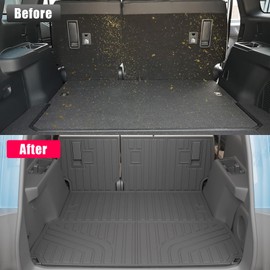 Zekzoop Floor Mats Compatible with 2024 2025 Toyota Land Cruiser Lexus GX550 Overtrail 5 Seats Trunk Mat Cargo Liner TPE Back Seat Cover Protector for Land Cruiser Accessories (Floor Mats Set of 6PCS)