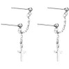 S925 Sterling Silver Double Hole Cross Stud Earrings for Women