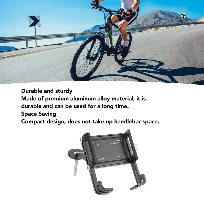 Bike Stem Phone Mount Holder Aluminum Alloy Adjustable Bicycle Phone