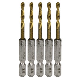 SK11 Hex Shaft Tin Iron Drill, Fine Min, Set of 5, 0.1 inches (3.5 mm)