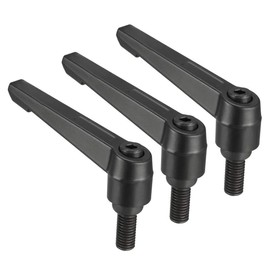 TA-VIGOR Adjustable Clamp Lever Handles M10 x 20mm Locking Quick Release Push Button Ratchet Screws Aluminum Alloy Male Thread Bolt for Machinery Equipment 3 Pack