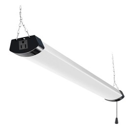 hykolity 4FT 70W LED Shop Light Linkable, 8000lm(300w Equivalent), 5000K Utility Shop Lights for Garages, Workshops, Basements, Hanging or FlushMount, with Power Cord and Pull Chain, ETL, Black,1 Pack