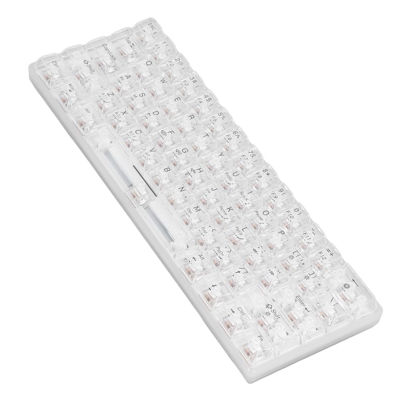Mechanical Keyboard Bluetooth 2.4G Wireless Wired Hot Swappable White Switch