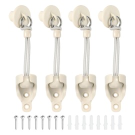 uxcell 4Set Bungee Kit, Universal Sun Shade Replacement Parts, Bungee Tie Downs, Bungee Receiver Brackets, Pull Ring End Cap for Exterior Outdoor/Indoor Roller Shade Blinds, Beige