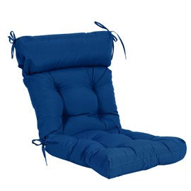 QILLOWAY Indoor/Outdoor High Back Chair Cushion,Tufted, Replacement Cushions - Set of 2 (Royal Blue/Classic Blue)