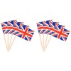 SHATCHI Union Jack Toothpicks British Sandwich Flags Food Cupcake Cocktail
