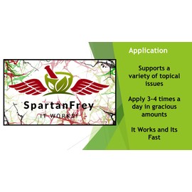 SpartanFrey: A Comfrey Salve/Cream for Topical Support, Skin Care, and Beauty- All Natural and Enough to Last- 8 FL. OZ to be Applied Graciously (2 oz.)