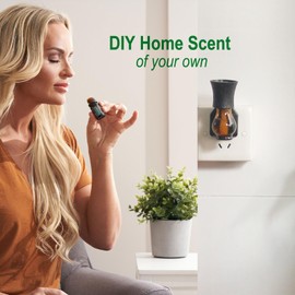 Earffloz Refillable Plug in Oil Diffuser, 4 Packs Blank for DIY Air Freshener Home Scent, Work w/Aromatherapy Essential Oil, EO+Water, Fragrance Refill for Plugins (4 Polarized Plug+4 Glass+4 Wick)