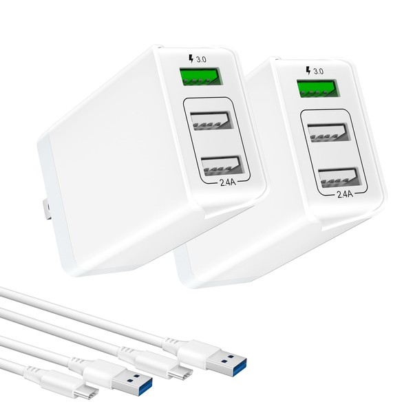 TOPWE USB Charger, 3 Ports, QC 3.0 Charger, Adapter, Rapid