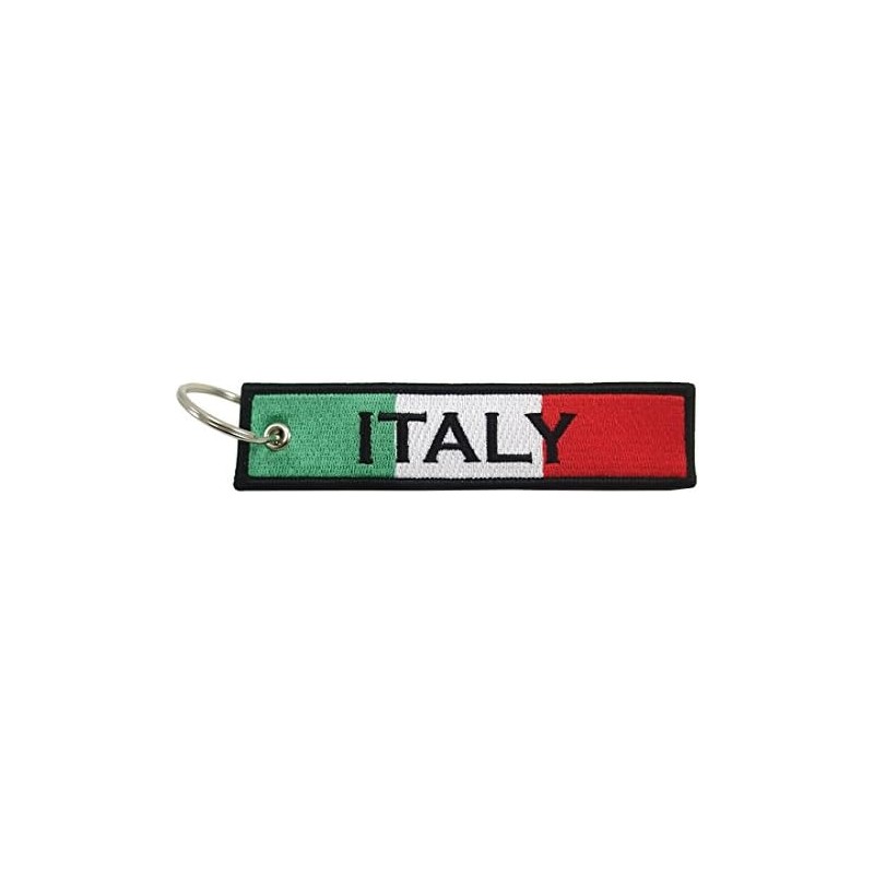 Llavero con bandera de Italia, 100% bordado, Rojo -, Universal