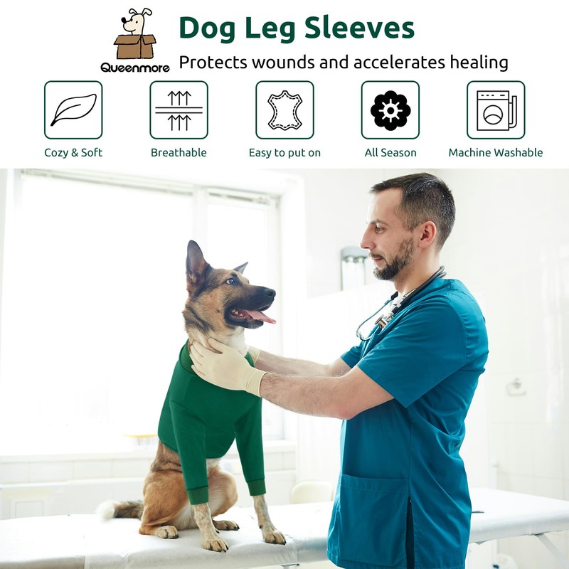 Queenmore Dog Surgery Recovery Sleeve Front Legs, Breathable Dog Recovery