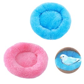 Mezfrguo 2 Pcs Bird Bed, Plush Bird Nest Mat Parakeet Bed for Cage Bird Accessories for Cockatiel Parrot Conure Lovebird Budgie