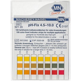 Camlab 1138924 pH-Fix indicator paper test strips, pH 4.5-10.0 with CE-Mark, 6mm x 85mm (Pack of 100)