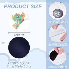 CRASPIRE 25Pcs Potty Training Seat Magic Sticker Dinosaur Animal Potty Targets Toilet Color Changing Self-Adhesion Sticker Round PVC Reusable for Kid Baby Pee Training