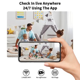 LYPXYYDS Smart Mini Camera Charger with 2.4G&5GHz WiFi, FHD 1080P Nanny Camera with Human Detection, Night Vision, 160°Wide View-Angle, Real Time Monitoring, Best Small Cameras for Pets