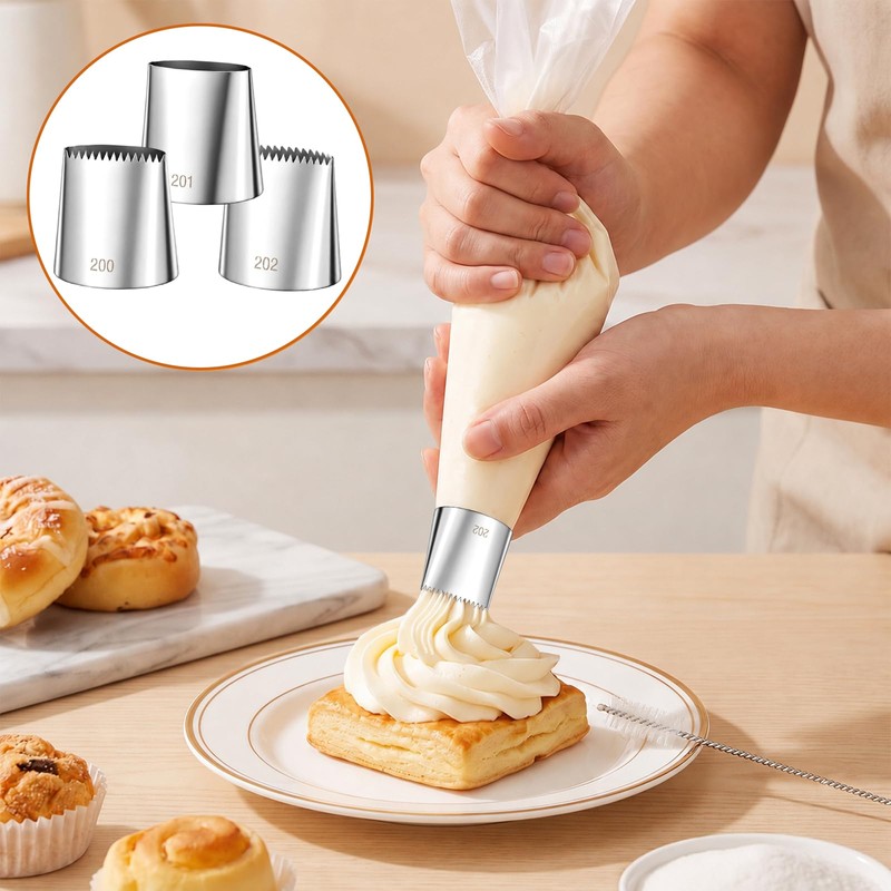 3 Pcs Large Icing Tips, Stainless Steel Big Piping Tips
