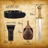 4Pcs Renaissance Accessories,Medieval Viking Renaissance Belt Leather Sword Frog Belt