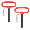 2PCS 1/2 Red Handle Hitch Pin Tractor Hitch Pin Clevis