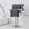 Hand Towel Holder, NEWRAIN Double Countertop Hand Towel Holder Stand,