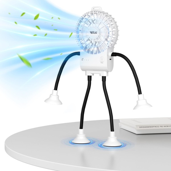 VARAI Freestyle Small Fan Man, Fun Desk Fan with Suckers,