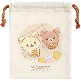San-X Rilakkuma CA30101 "Rilakkuma That Cuddles You" Drawstring Bag
