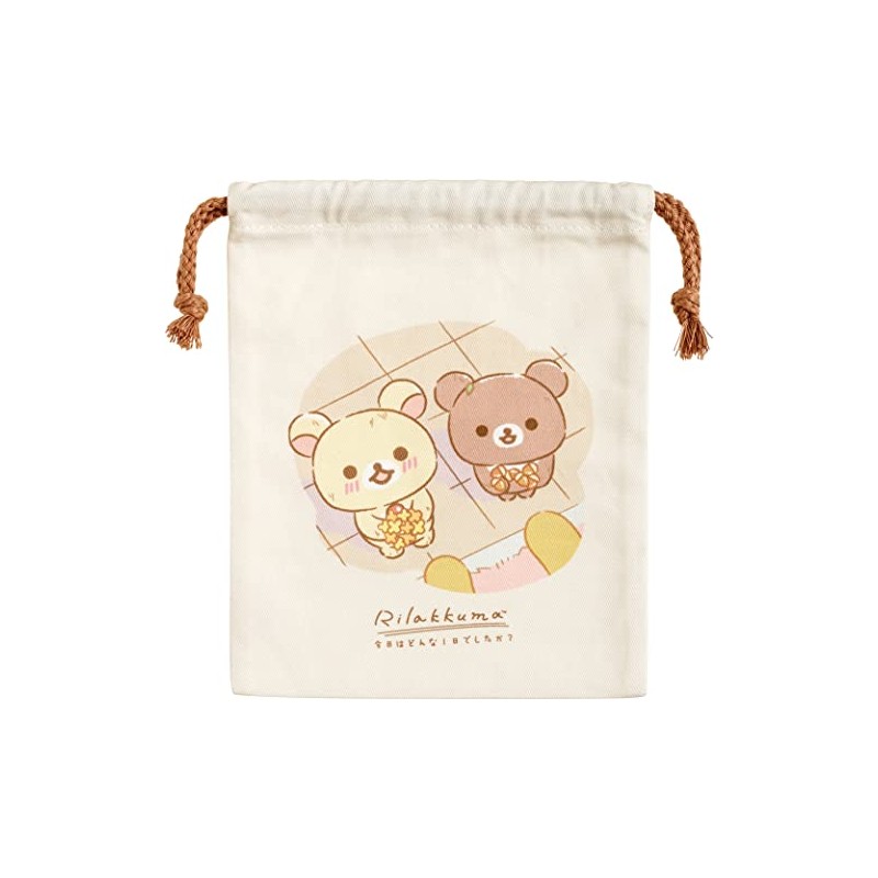 San-X Rilakkuma CA30101 "Rilakkuma That Cuddles You" Drawstring Bag
