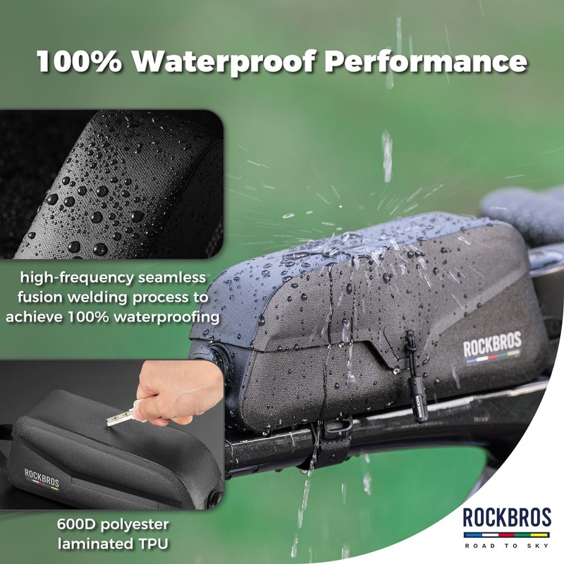 ROCKBROS Road to Sky Bike Frame Bag 100% Waterproof Magnetic