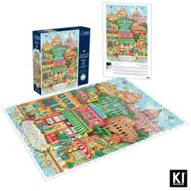 Hard & Challenging 1000 Piece Puzzle for Adults – Rome at Midnight by Madalina Tantareanu – Features Colosseum, Trevi Fountain, St. Peter’s Basilica – Difficult 27x20 Jigsaw by KI Puzzles