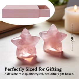 Nuyviare Graduation Gift for Her, Rose Quartz Star Crystal Set for Sisters or Best Friends, Pocket Hug Friendship Keepsake, Next Chapter Gifts for Bestie, Meaningful Birthday Gift (Stars)