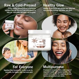 Kapuluan Cold Pressed Extra Virgin Raw Coconut Oil - 2oz Jar - For Natural Skin and Hair Treatment Haircare Comfort