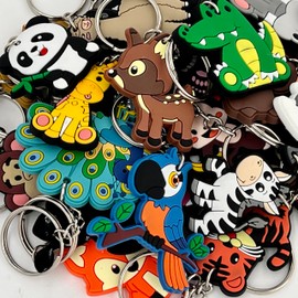 skenlihfeng New 30pcs animal key cartoon Key chain Key Tags Goodie Bag Stuffer Christmas Gift Holiday Charms for children