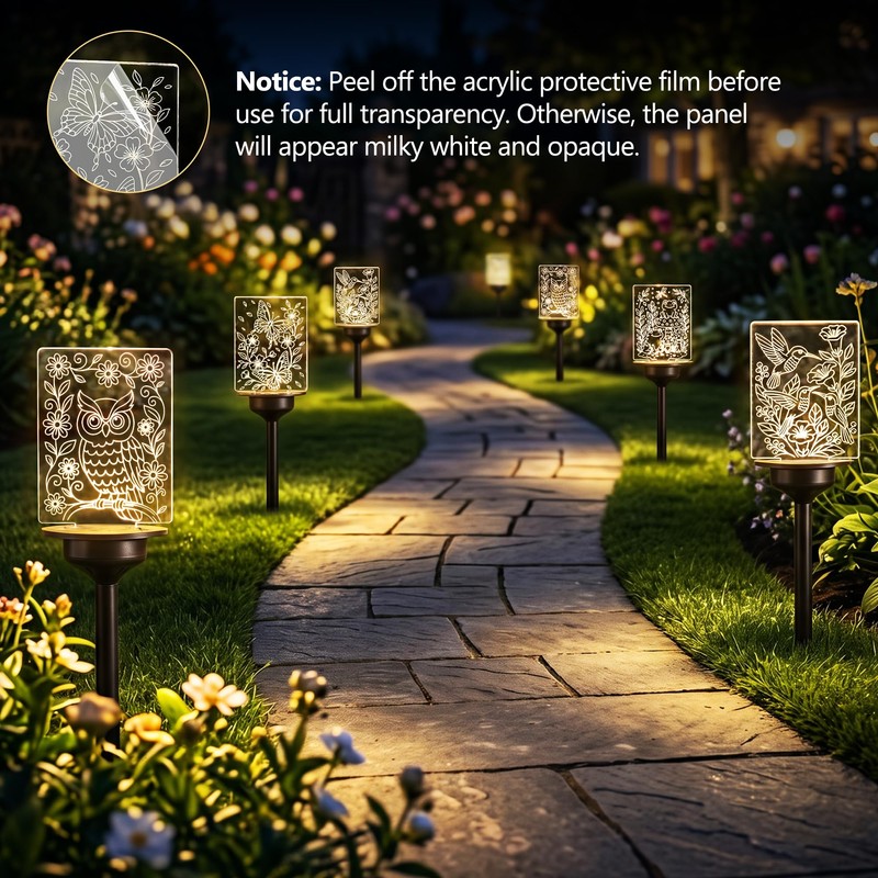 ODEETRONIC Solar Garden Lights, 4 Pack Solar Pathway Lights with