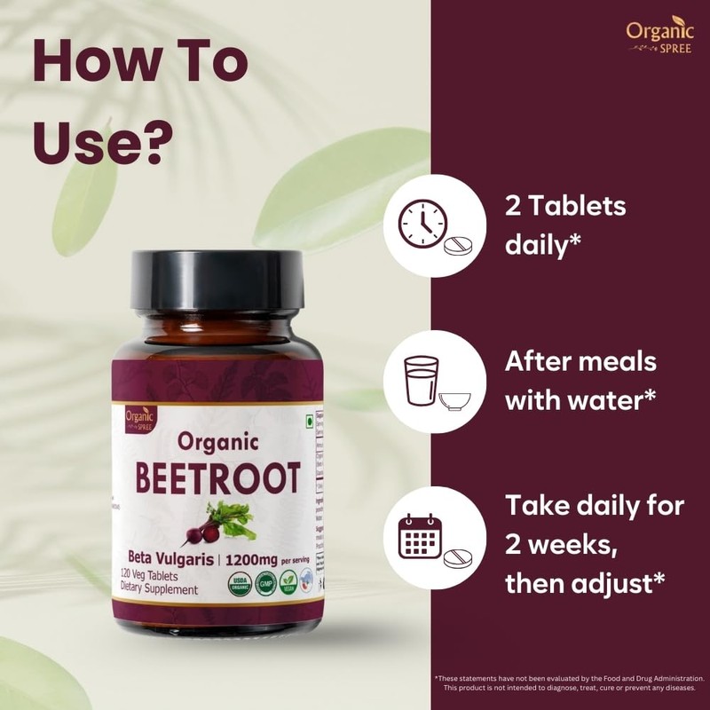 ORGANIC SPREE Beetroot 120 Tablets | Beta Vulgaris (Beetroot) |