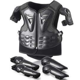Children's Protective Set for Bicycle MTB Scooter, Adjustable Protective Clothing with Chest Area, Knee & Elbow Protection, Lightweight for Outdoor Activities